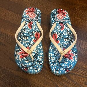 Tory Burch wedge flip flops